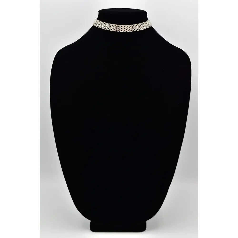 Vintage Statement Choker Necklace Silver Tone Chain Linked Chunky 1970s BinBJ